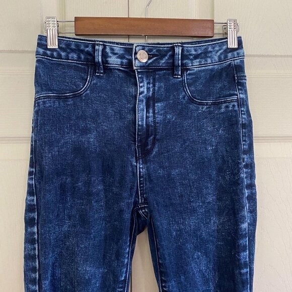 American Eagle Outfitters Womens Sky High Jegging Medium Stone Wash Jeans Size 4 - Picture 5 of 10